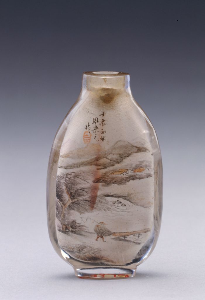 图片[1]-Zhou Leyuan’s painting of landscapes and figures inside a snuff bottle-China Archive